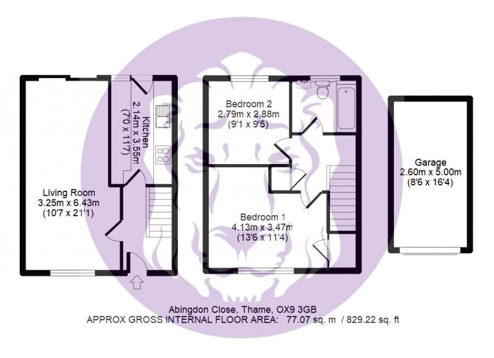 Floorplan for Abingdon Close, Thame