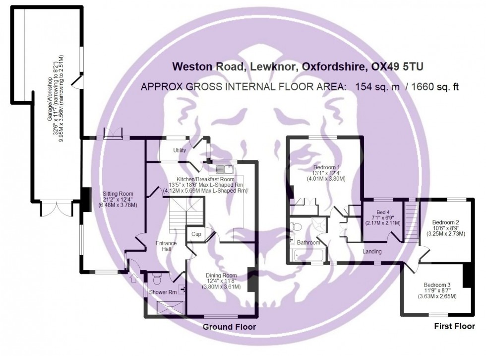 Floorplan for Weston Road, Lewknor