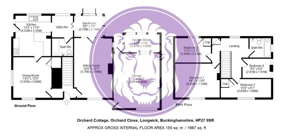 Floorplan for Orchard Close, Longwick