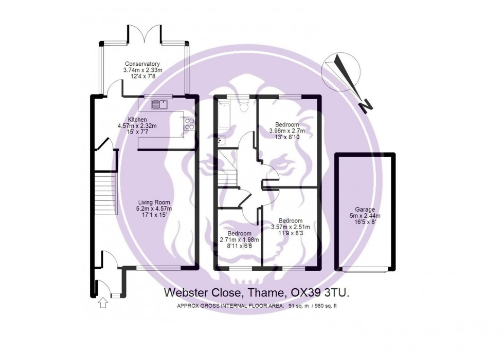 Floorplan for Webster Close, Thame