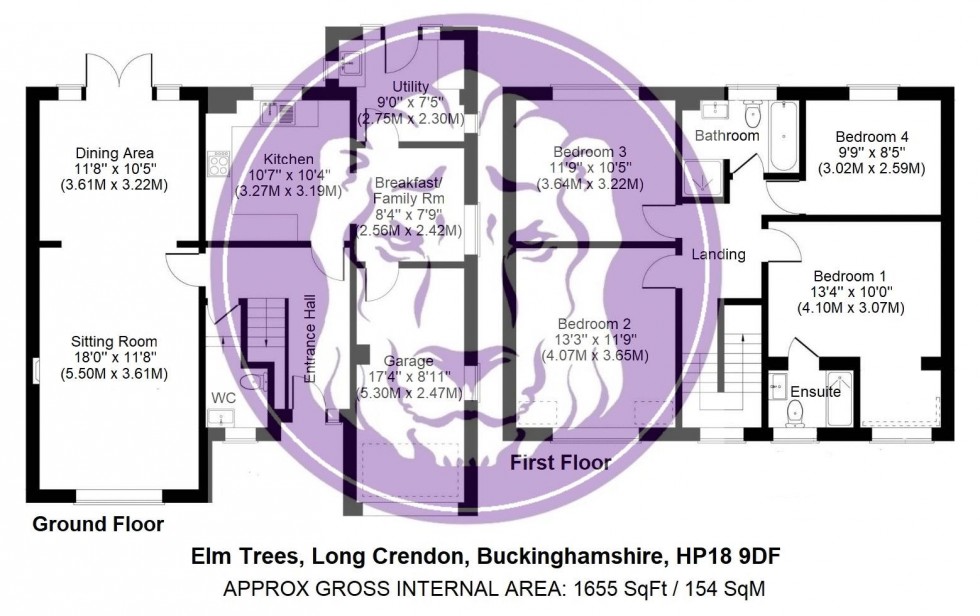 Floorplan for Elm Trees, Long Crendon
