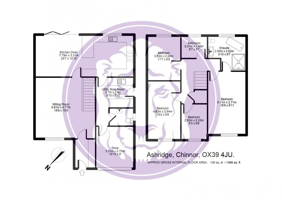 Floorplan for Ashridge, Chinnor, OX39 4JU