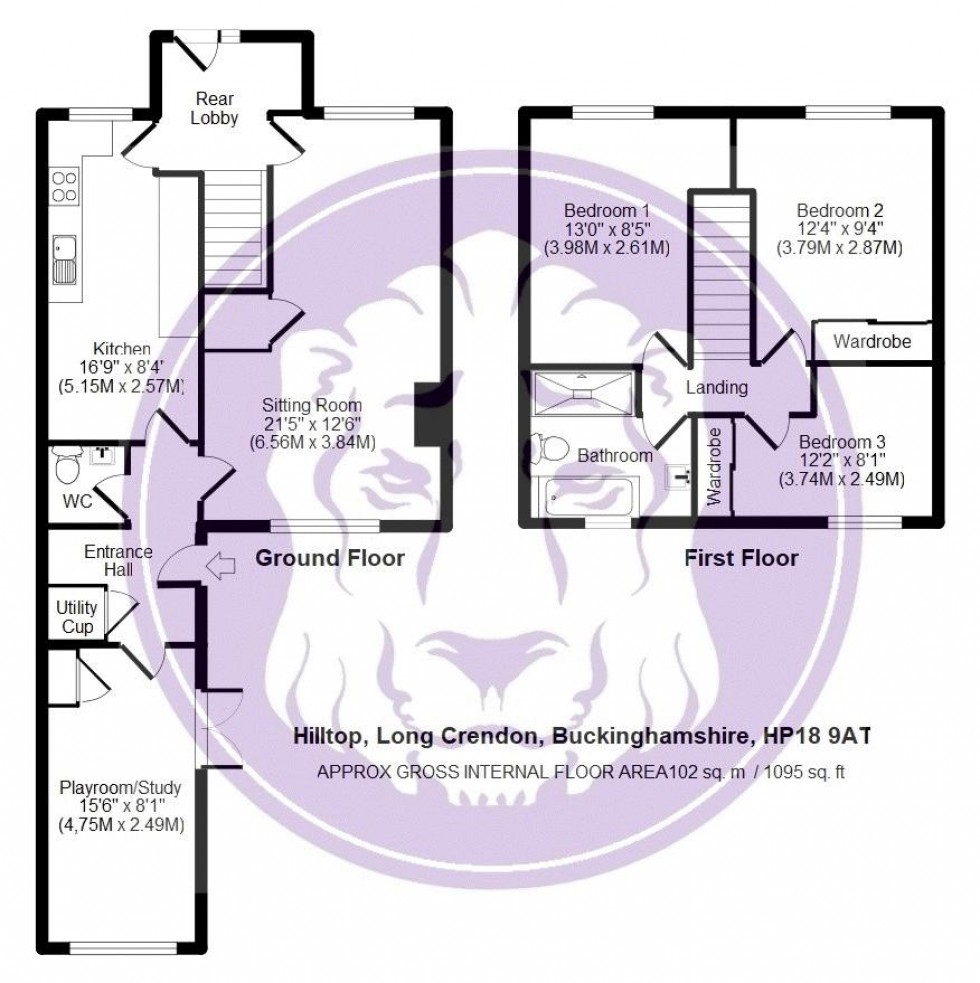 Floorplan for Hilltop, Long Crendon