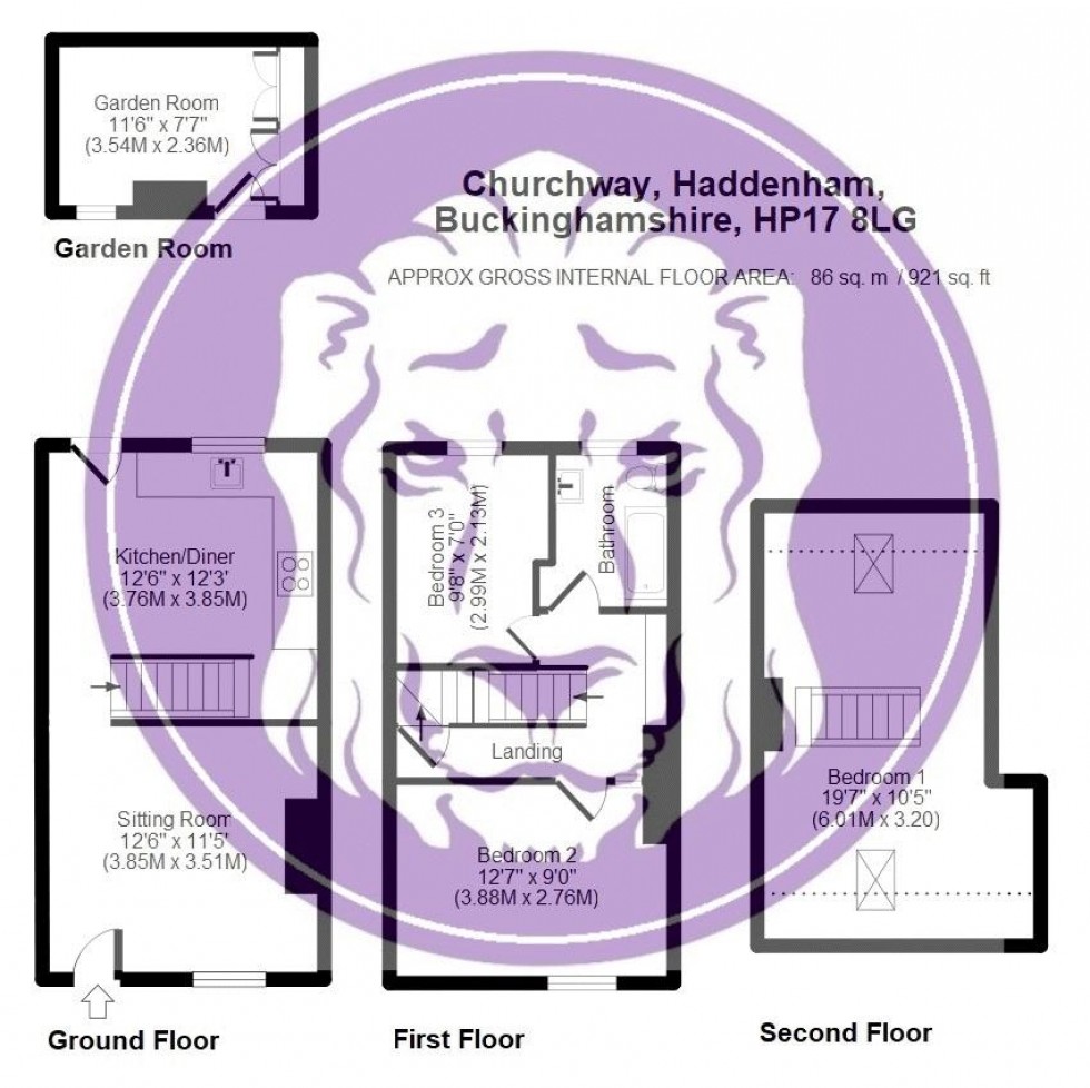 Floorplan for Churchway, Haddenham