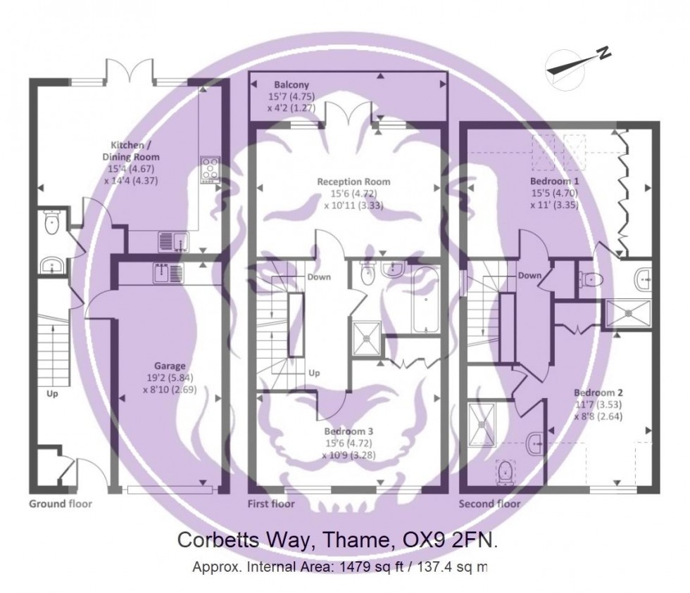 Floorplan for Corbetts Way, Thame