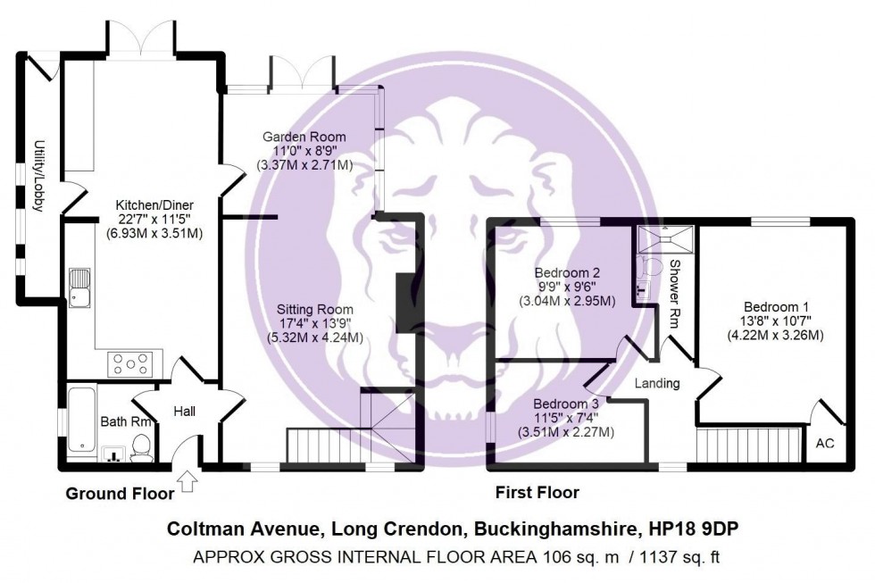 Floorplan for Coltman Avenue, Long Crendon