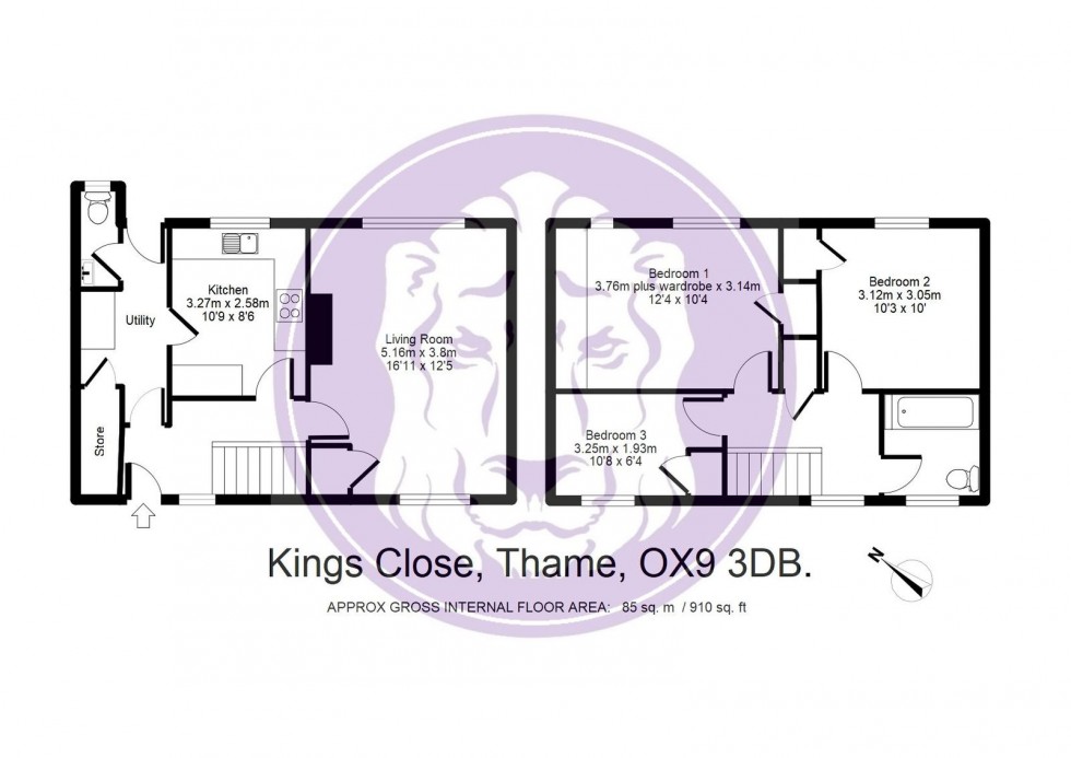 Floorplan for Kings Close, Thame, OX9 3DB