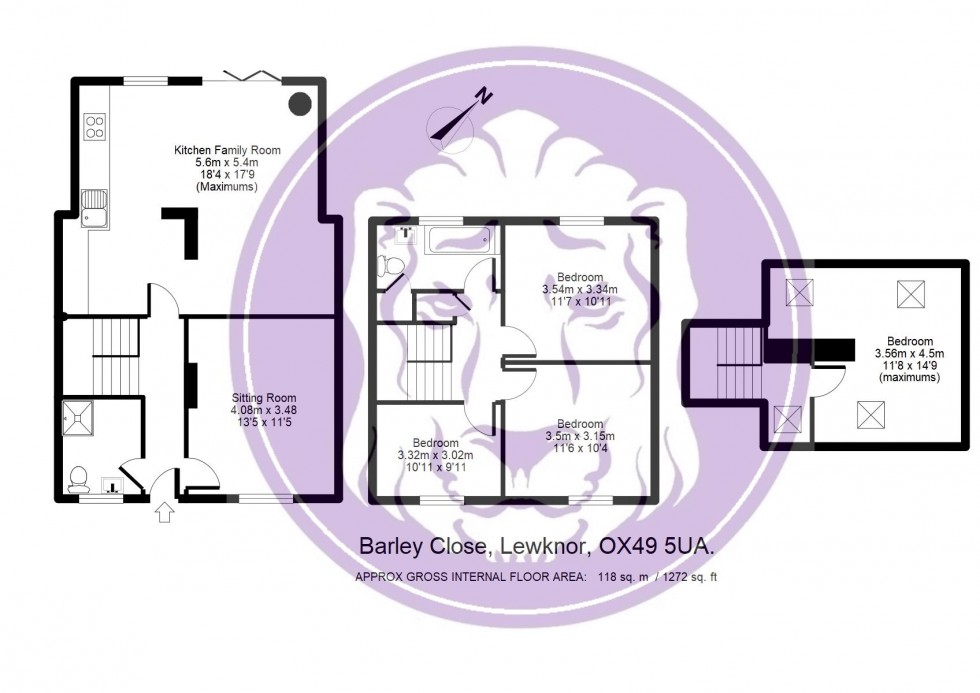 Floorplan for Barley Close, Lewknor