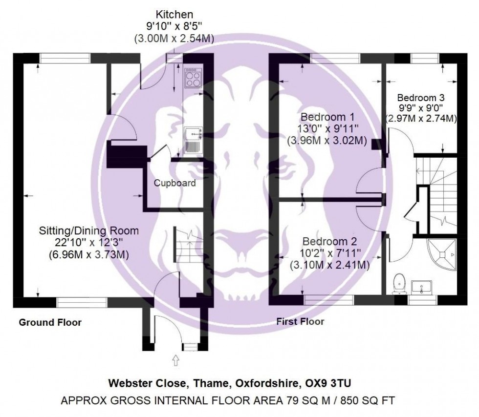 Floorplan for Webster Close, Thame