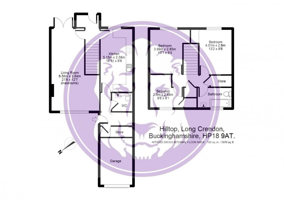 Floorplan for Hilltop, Long Crendon