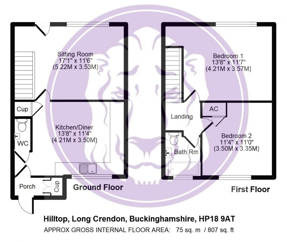 Floorplan for Hilltop, Long Crendon