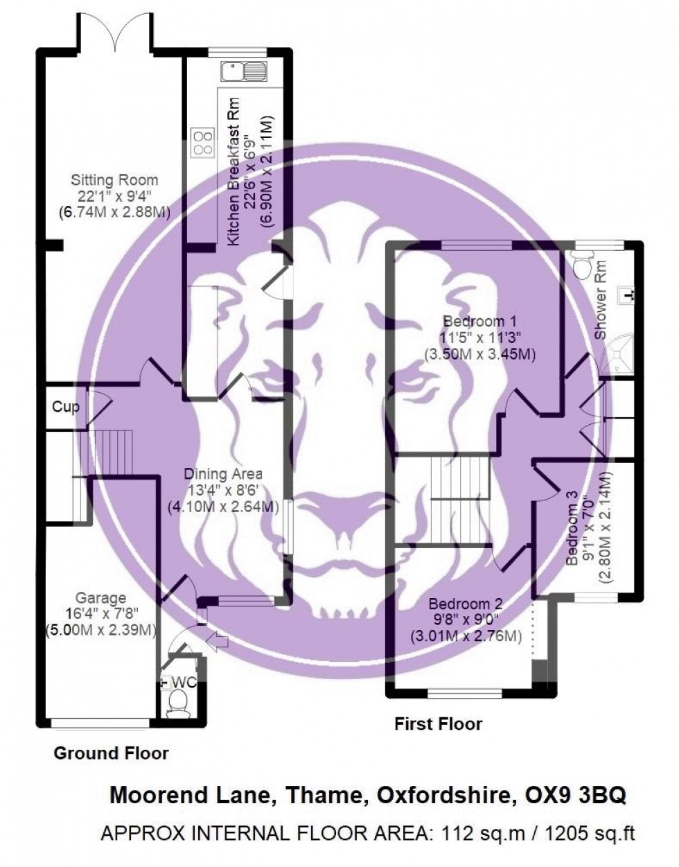 Floorplan for Moorend Lane, Thame