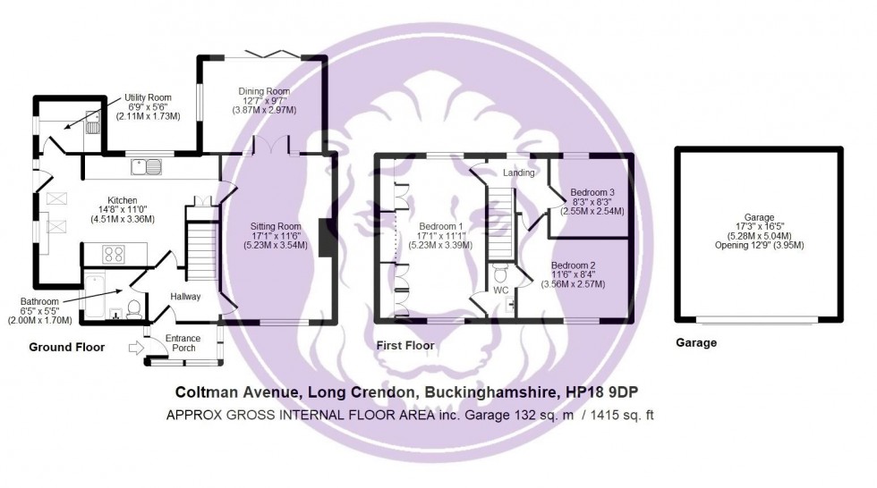 Floorplan for Coltman Avenue, Long Crendon