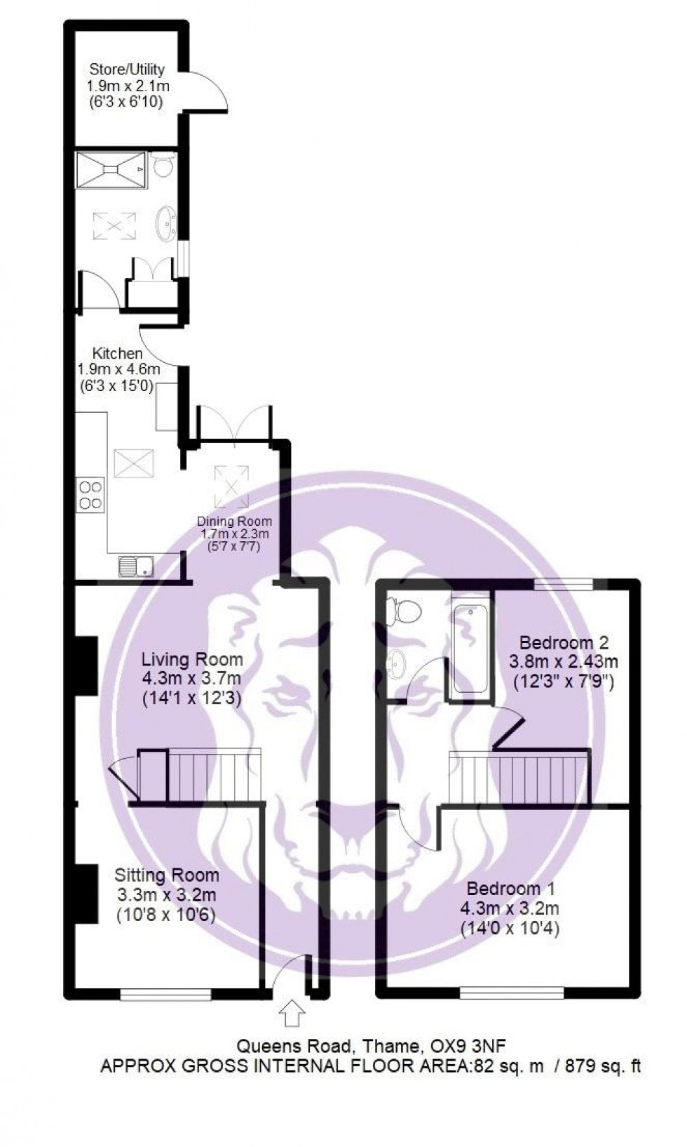 Floorplan for Queens Road, Thame