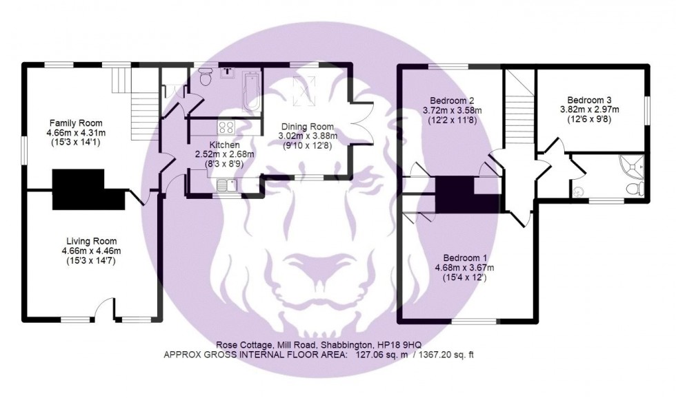Floorplan for Mill Road, Shabbington