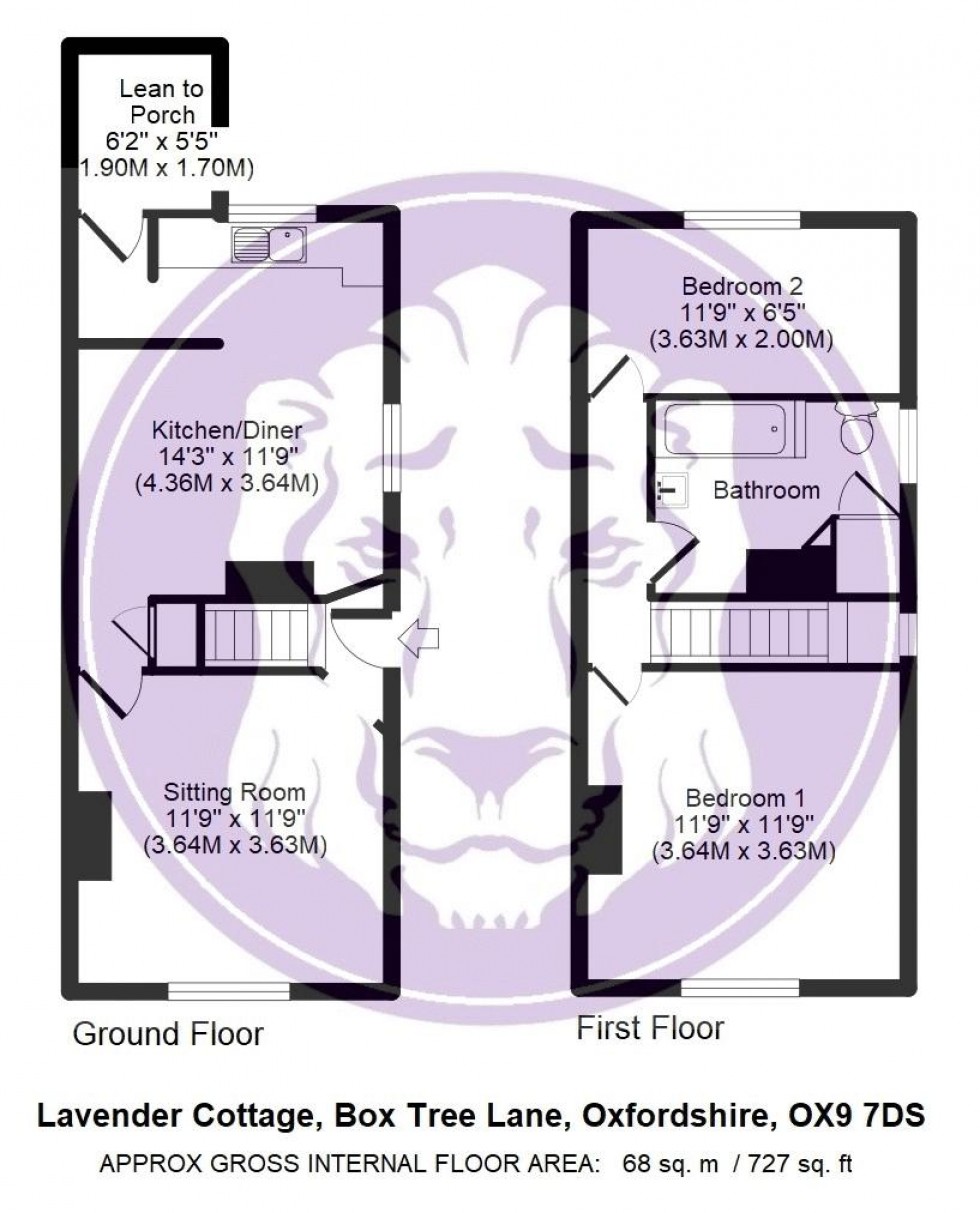 Floorplan for Box Tree Lane, Postcombe