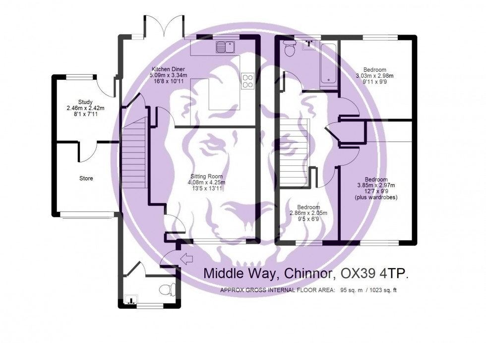 Floorplan for Middle Way, Chinnor