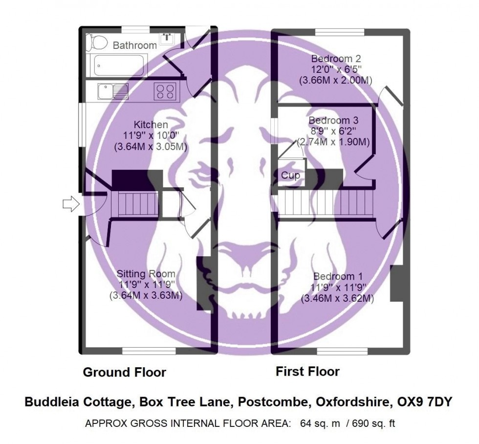 Floorplan for Box Tree Lane, Postcombe
