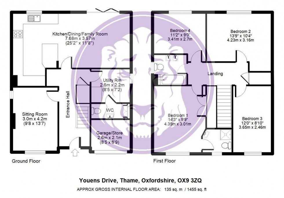 Floorplan for Youens Drive, Thame