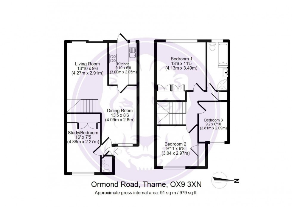 Floorplan for Ormond Road, Thame, Oxfordshire, OX9 3XN