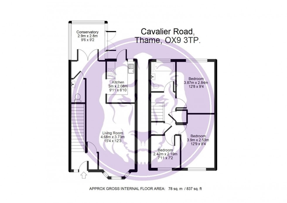 Floorplan for Cavalier Road, Thame, OX9 3TP