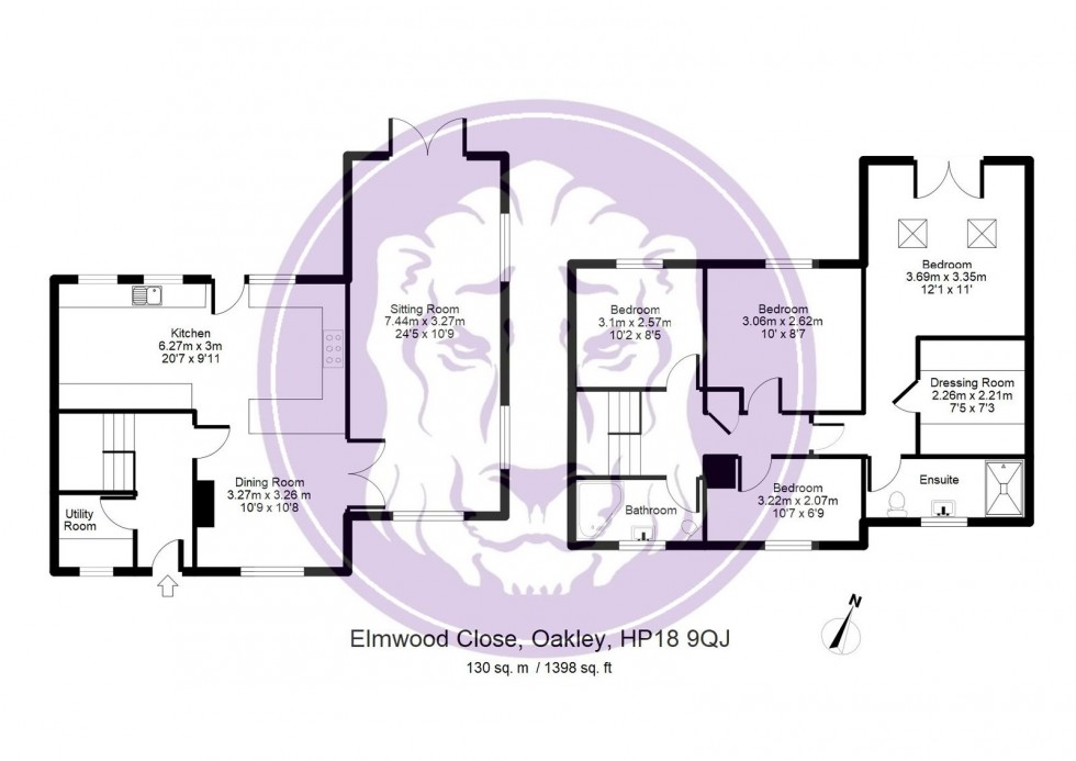 Floorplan for Elmwood Close, Oakley