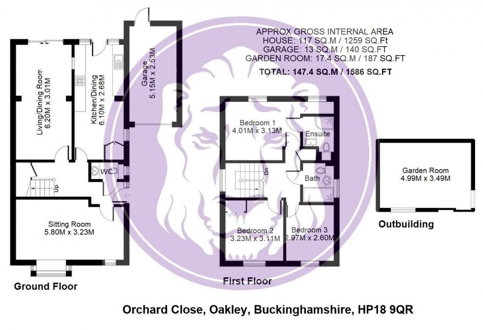 Floorplan for Orchard Close, Oakley