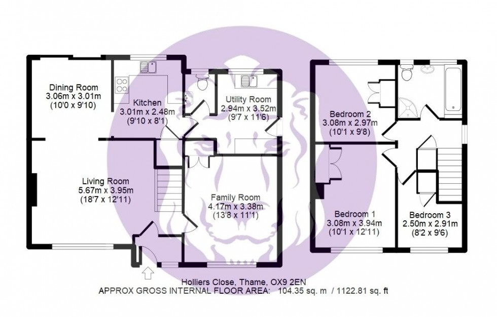 Floorplan for Holliers Close, Thame