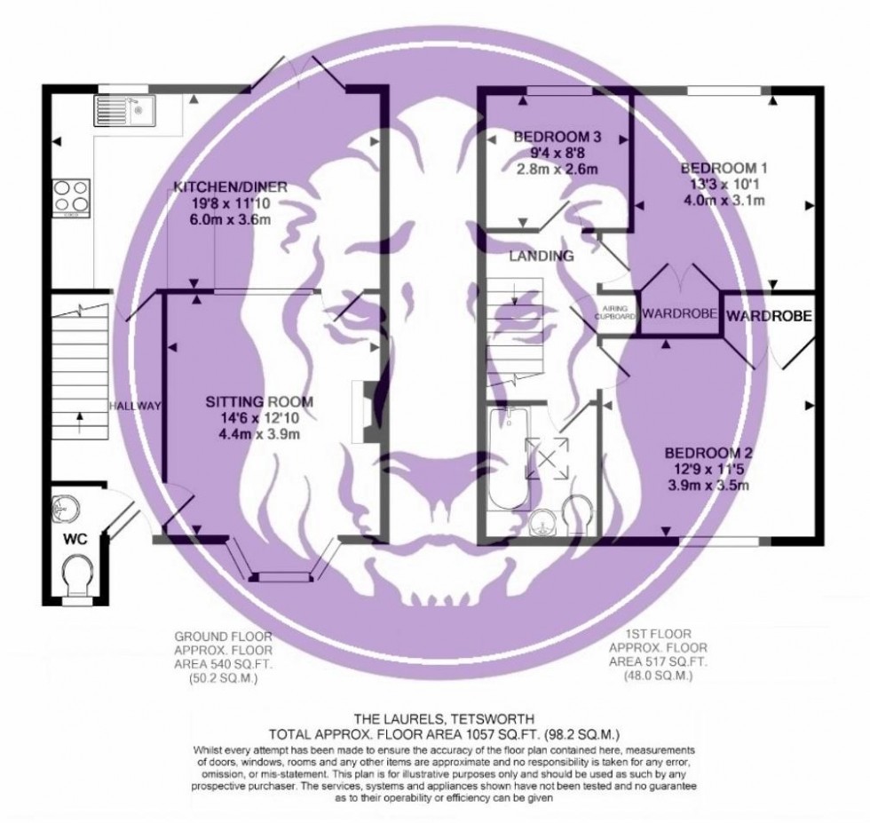 Floorplan for The Laurels, Tetsworth