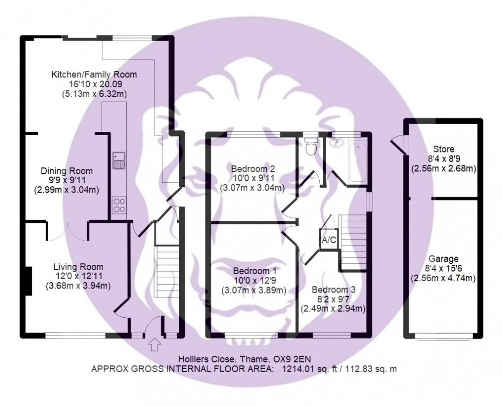 Floorplan for Holliers Close, Thame